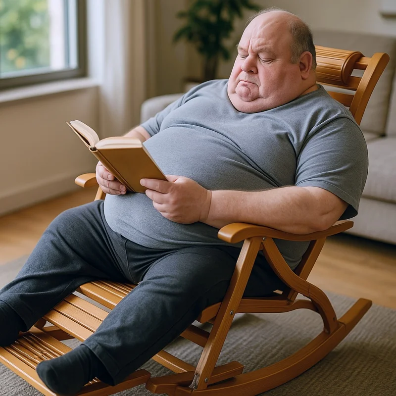 Faltbare Sonnenliege, Schaukelstuhl aus natürlichem Bambus, mit Massage-Fußpedal für Reisen, Gartenmöbel, Wohnzimmer, Schlafzimmer Image