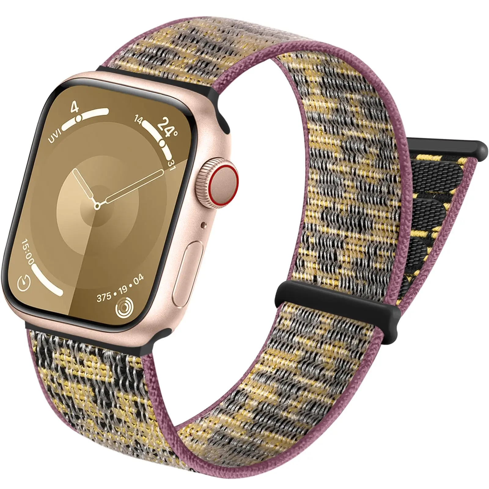 Verstellbare geflochtene Nylon-Sportschlaufe für iWatch 38–49 mm, passend für Serie 1–10/SE/Ultra. Stretch-Design für Männer und Frauen Image