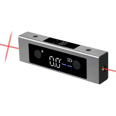 2 In 1 Laser Level Ruler Type-C Double Laser Angle Ruler Protractor Digital Inclinometer Measure Tool Protractor