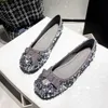 Glänzende Pailletten Ballerinas Schuhe für Frauen Bogen runde Zehen Mary Jane Schuhe mit Diamant Anhänger elegante Damenschuhe im Angebot