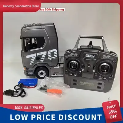 New genuine remote control engineering car Huina 770S trailer head alloy car model children's toy four-wheel drive ratio 501d