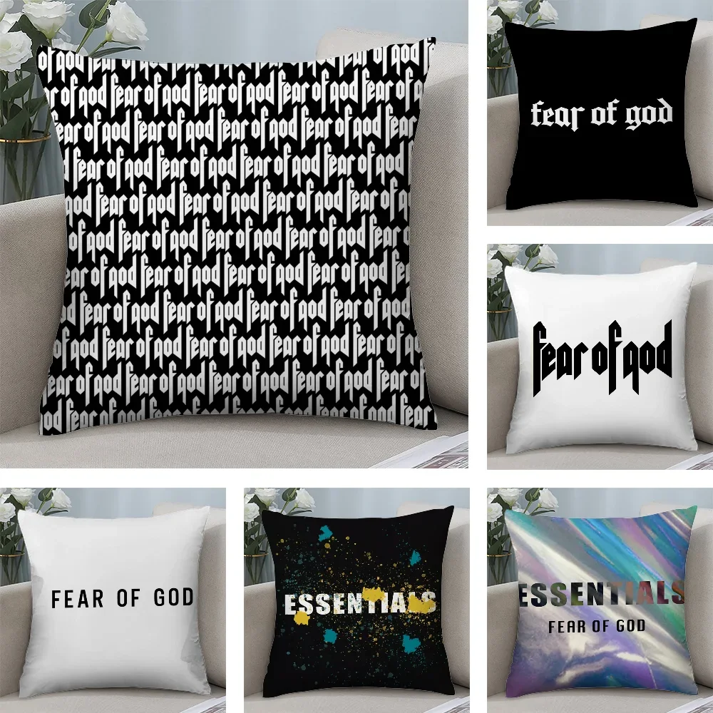 Luxuriöser F-Fear of God-Kissenbezug aus Plüschstoff, weicher doppelseitiger Druck, Sofa-Kissenbezug, Überwurf-Kissenbezüge Image