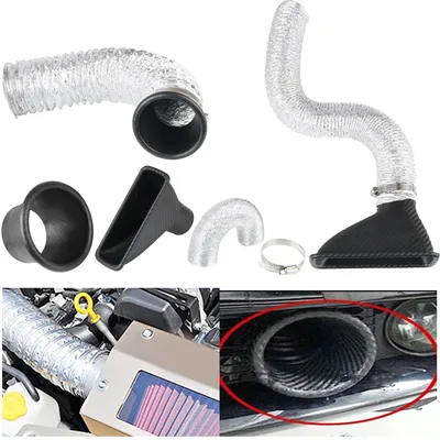 Lufttrichter Rohr Set Turbo Lufteinlass Tuyere Air Vent Rohr Kit Runde/Quadratische Düsen Auto Front Stoßstange Lufteinlass system Universal