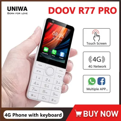 DOOV R77 Pro 4G Touch Screen Keypad Mobile Phone with 5MP Camera 2.8 Inch 3GB+32GB 3000mAh Smartphone Whatsapp Hebrew keyboard