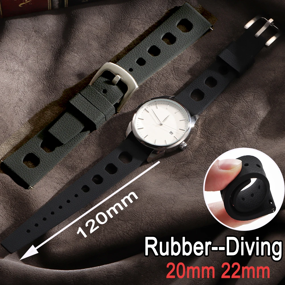 Gummi-Uhrenarmband für Oris Tropical Strap 20 mm 22 mm Armband für Seiko für Citizen Quick Release Diving Damen Herren Armband Image