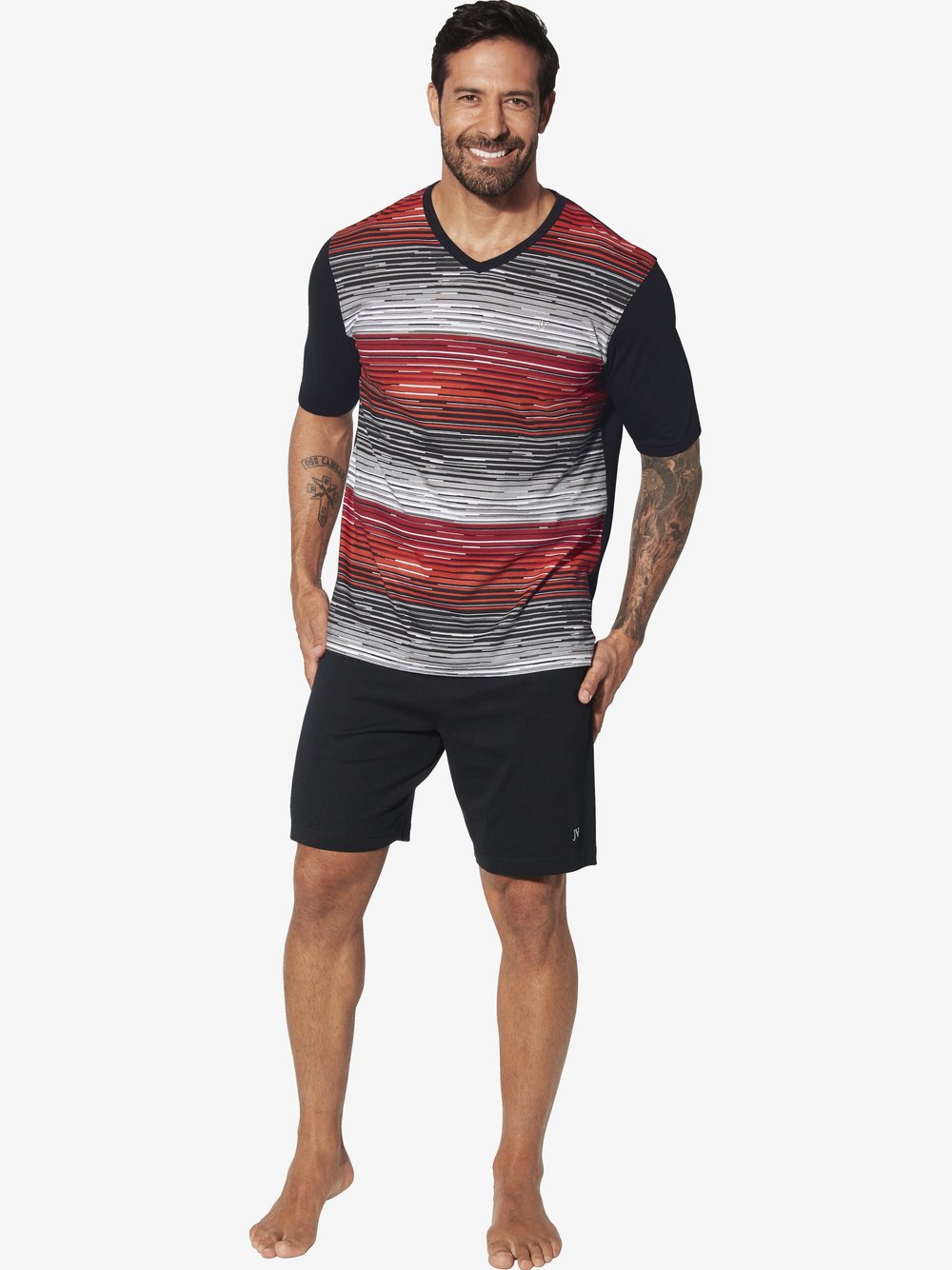 Jan Vanderstorm Kurzer Schlafanzug Herren schwarz, 5XL Image