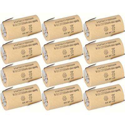 12x Xcell Sub-C Hochleistungsakku mit z- Lötfahne - 1,2V 1500 mAh Ni-CD Image