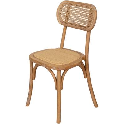 Stuhl aus Holz und Rattan 88x52x44 cm Rustikale Stühle Küchenstuhl Esszimmerstühle Moderne Stühle Image