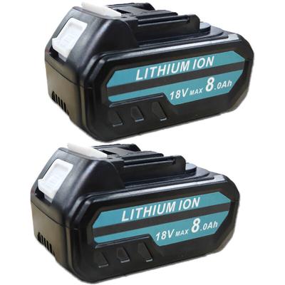 Mawiron - 2 x 8000-mAh-Akkus, kompatibel mit Makita 18-V-Akku-Werkzeugen Ladegerät, Ersatzakku für Image