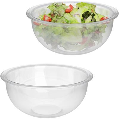 Salatschüssel Glas, 2er Set, 2,4 Liter, Rührschüssel, Servierschüssel Küche, runde Glasschüsseln, Image