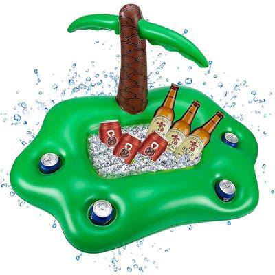 Sjqka - Getränkehalter Pool Aufblasbare Palme Schwimmender Getränkehalter 4 Löcher Poolbar Image