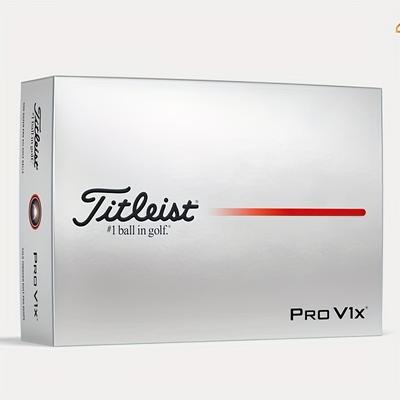TEMU - Golf Ball, Durable Rubber, White With Red Stroke Design, Ideal For Adult Golfers, Brand, Golf Accessories Image