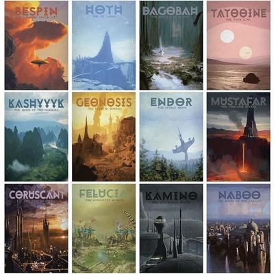 TEMU 12pcs Frameless, Posters, Cardboard Space Poster, Wars Living Room Wall Art, Movie Inspired Image