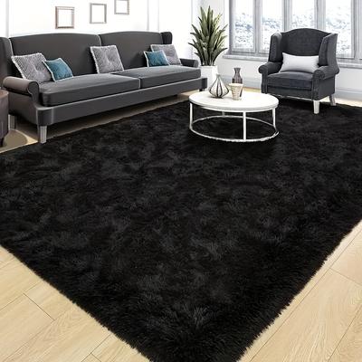 TEMU 1pc Luxury Soft Area Mat, 100% Polyester Fiber, Non-slip Nordic Style, Washable, Suitable For Living Room, Bedroom, Study And Dressing Room, Indoor Home Decoration Image