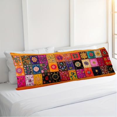 TEMU 1pc Vibrant Design Lumbar Pillow Cover - 20x54 Inch, Double-sided Printing, Soft Short Plush Polyester With Zip Closure - Ideal For Sofa & Bedroom Decor, Hand Washable, Pillows For Couch Image