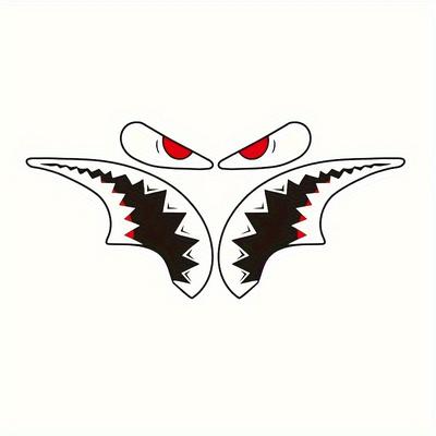 TEMU A Pair Of Waterproof Shark Stickers, Suitable For Road Bike Frames, Scratch-resistant Head Tube Stickers, Decoration, Sun-resistant Cycling Pattern Badges- Vinyl Decals Image