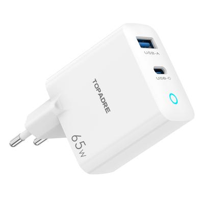 TEMU 65wusb C Charger Power Supply Gan Charger 2-port Fast Charger Qc3.0 Multiple Charger Compatible With /air, Foriphone16 15 14, Galaxy S24/s23, Ipad, Laptops Image