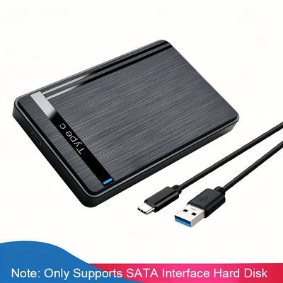 "TEMU Xnoik 2.5" External Hard Drive Enclosure For Usb-c To Sata Ssd/hdd - 6gbps Uasp Transfer, Clear Pvc Case For Wd//toshiba, Portable Backup & Travel Storage, Ideal Day Or Graduation Gift" Image