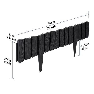 TEMU 57x23cm Flexible Garden Fence Garden Fence Mowing Stone, Made Of Polypropylene Bedside Garden Fence And Remove /grey/brown Image
