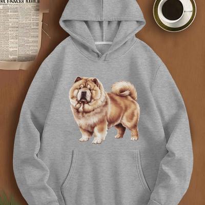 TEMU Dog Illustration Jph- Size Men's Hooded Sweatshirt Image