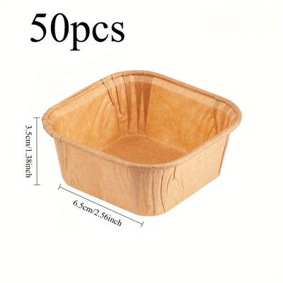 TEMU 50pcs Paper Cupcake Paper Paper Baking Mold For Microwave Freezer Oven Safe Display, Wedding Birthday Baby Shower Party Supplies Image
