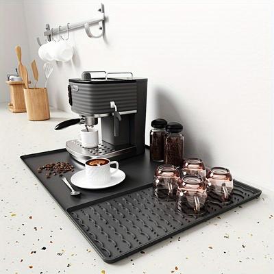 TEMU 1pc Premium Silicone Coffee Mat With Wave Shaped - Leak-proof, Easy To Clean, Ideal For Espresso Machines & Coffee Stations In Kitchens, Bars, Hotels Image