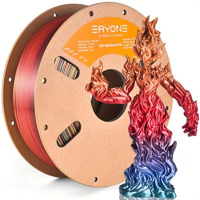 TEMU Eryone 3kg Pla- Rainbow 3d Printing Supplies Filament For 3d Printer, 1.75mm +/ -0.03mm Image