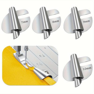 TEMU Set Of 4 Rolled Hem Presser Feet, Sewing Rolled Hem Feet, Size 8 Wide Rolled Hem Presser Foot For Sewing Machines And Hand Sewing Machines, Sewing Accessories. Image