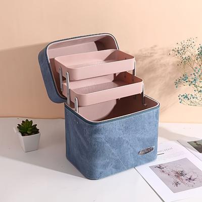 TEMU A Vintage-style Large-capacity Makeup Bag - A Dustproof Makeup Box For Women, A Versatile And Portable Travel Storage Can Hold Cosmetics, Jewelry, And Other Items. Image
