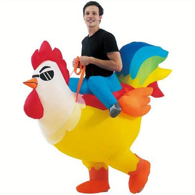 TEMU Adult Rooster Flamingo Cosplay Inflatable Costume - Anime Animal For Carnival, Halloween, And Party Fun Image