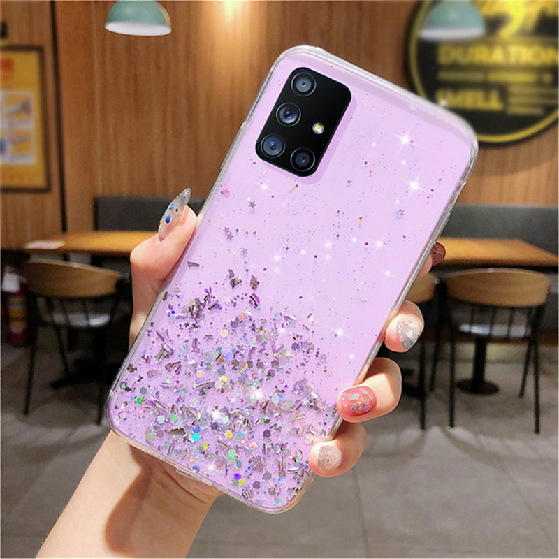 Phone Case For Samsung Galaxy S25 S24 S23 S22 S21 FE S21 Ultra Plus S20 A14 A54 A73 Back Cover Glitter Shine Glitter Shine TPU