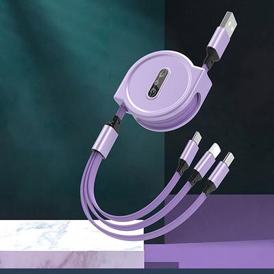 2023 New 3 In 1 Retractable USB Cable Mobile Phone Universal Charger Cable Fast Charging Cable USB Cable for Iphone for samsung for HUAWEI for Xiaomi for OPPO for Google