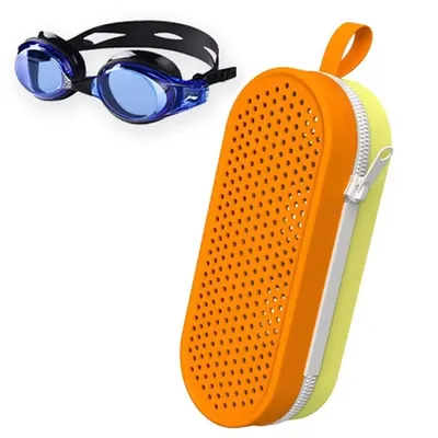 1Pc Silicone Large Capacity Dual-Sided Zipper Swimming Goggles Storage Box Breathable Portable Sun Glasses Protection Box