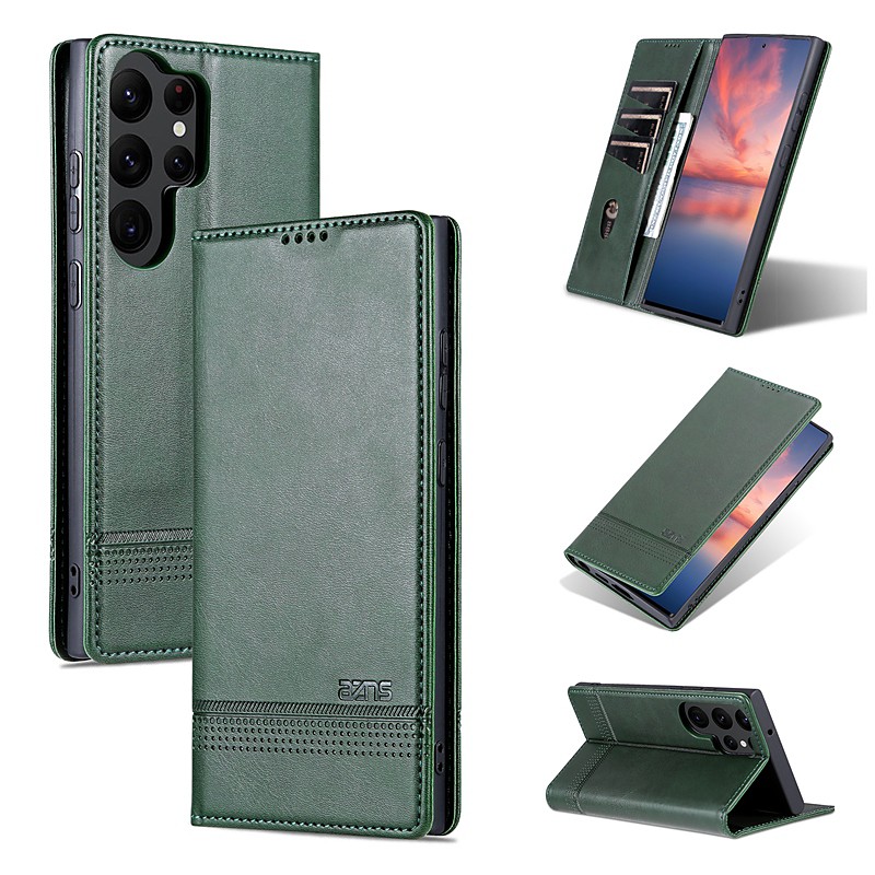 Phone Case For Samsung Galaxy S26 Ultra Plus S25 S24 S23 S24 FE S22 S21 Ultra Plus S20 A55 5G A35 5G Wallet Case Magnetic Full Body Protective Kickstand Retro TPU PU Leather