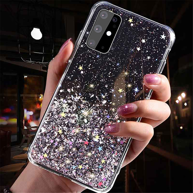 Phone Case For Samsung Galaxy S25 S24 S23 S22 S21 FE S21 Ultra Plus S20 A14 A54 A73 Back Cover Glitter Shine Glitter Shine TPU