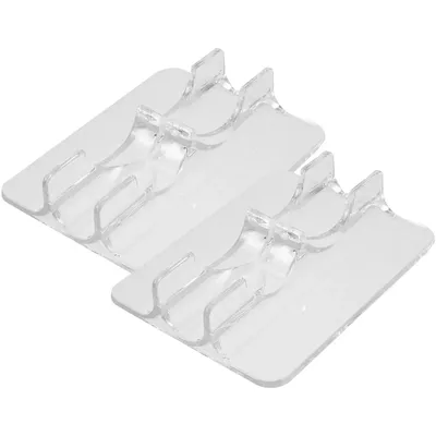 2Pcs Ice Skate Display Stand Transparent Holder Acrylic Rack Retail Shop Decor Use Simple Design