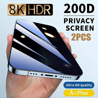 2 pcs Screen Protector For Apple iPhone 16 iPhone 15 Pro Max Plus iPhone 14 13 12 11 Pro Max Mini X XR XS Max 8 7 Plus Tempered Glass Privacy Anti-Spy 9H Hardness Anti Bubbles Anti-Fingerprint 3D