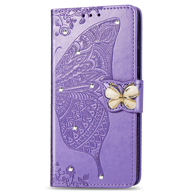 Phone Case For Samsung Galaxy S24 S23 S22 S21 FE S21 Ultra Plus A34 A54 A72 A32 A52 Wallet Case Rhinestone With Card Holder Magnetic Flip Butterfly PU Leather