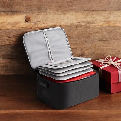 Safe File Storage Box with Lock, Multi-Functional Document Organizer Bag for Certificates, Household Files, Passports, Property Deeds, Business License, ID and Seal Storage Case
