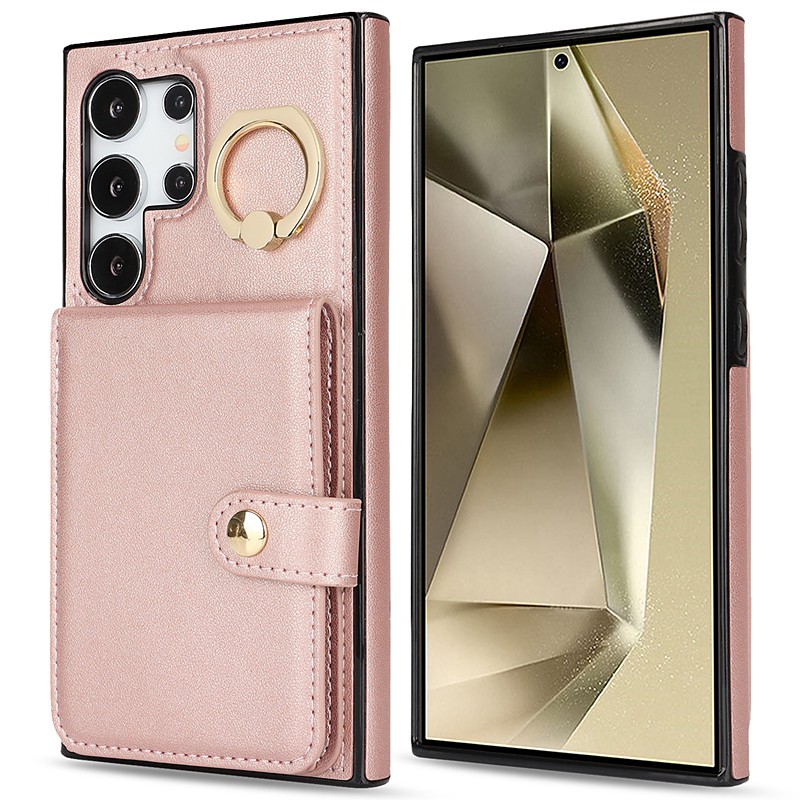 Phone Case For Samsung Galaxy S26 Ultra Plus S25 S24 S23 S22 Plus Ultra S23 FE A55 5G A35 5G A25 A15 Wallet Case with Stand Holder Ring Holder Card Slot Retro TPU PU Leather