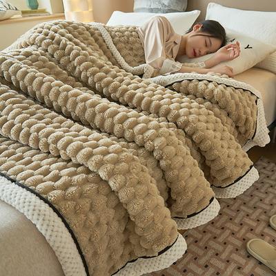 Cozy Sherpa Blanket Double Layer Thickened Nap Blanket With Bean Velvet Blanket Flannel Small Blanket Bed Sheet Coral Velvet Cover Blanket Sofa Blanket