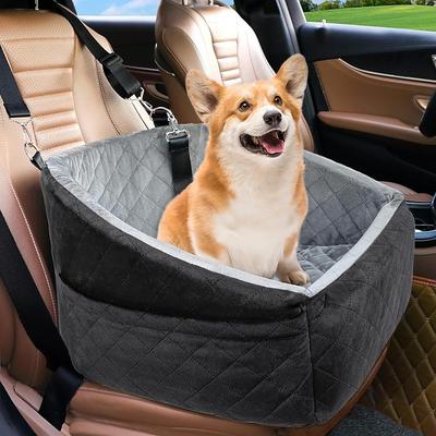 Dog Car Seat for Small Medium Dogs Detachable Washable Dog Booster Seat Under 30lbs Pet Car Seat Travel Bed with Storage Pockets and Dog Safety Belt