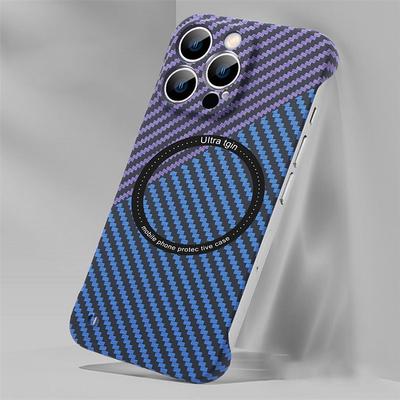 Phone Case For iPhone 17 Pro Max 17 Air 15 14 Pro Max Plus 13 12 11 Pro Max Slim Case With Magsafe Ultra Thin Shockproof Carbon Fiber PC