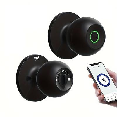 Biometric Smart Door Knob with Tuya App Control Secure Fingerprint Lock for Bedroom Cloakroom Apartments Offices