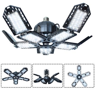 LED Garage Lights Bulb 6/8/10 Panels 200W 20000LM 6500K Led Shop Light with Deformable Panels Basement Barn Light Garage Ceiling Lights