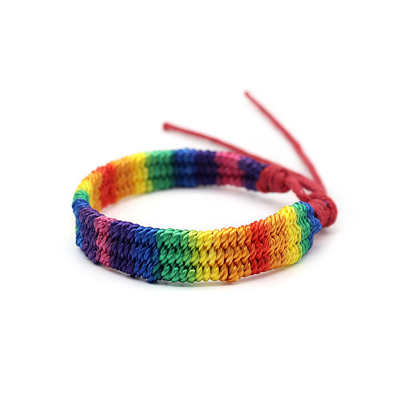 Handmade Rainbow Friendship Bracelet – Adjustable Woven Pride Wristband for Men and Women, Colorful LGBTQ Jewelry for Pride Festivals, Parades Daily Support