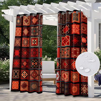 Waterproof Outdoor Curtain Privacy, Sliding Patio Curtain Drapes, Pergola Curtains Grommet For Gazebo, Balcony, Porch, Party