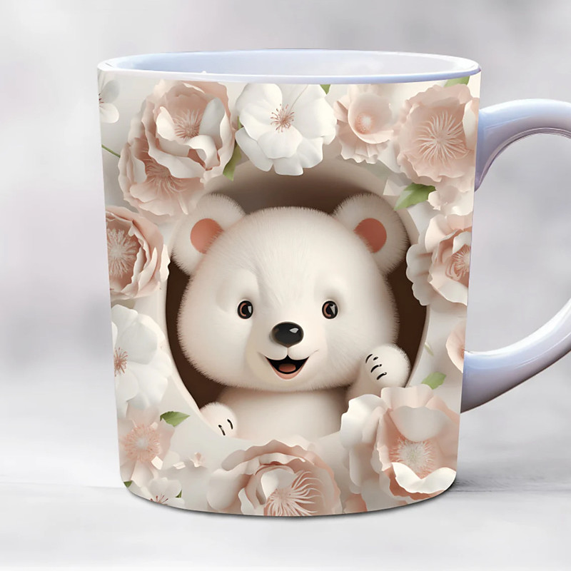 Animal Coffee Cup 3D illusion Coffee Mugs, Animal Gift Cup Travel Mug Funny Drinking Cup Desk Decor,11.2oz Ceramic Mug Tea Mug, Birthday Christmas Gifts for Animal Lovniner