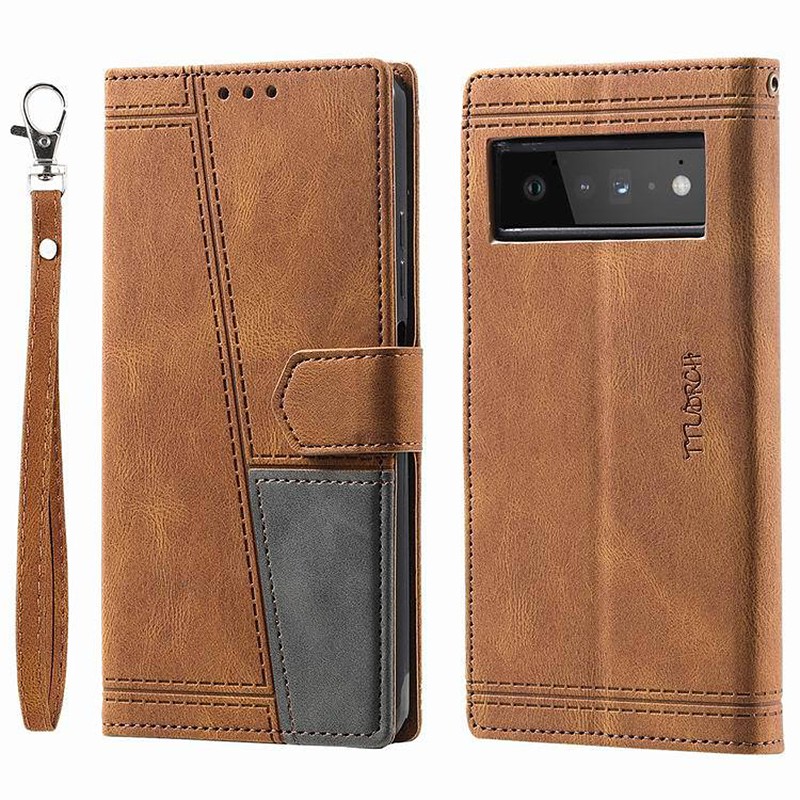 Phone Case For Pixel 8 Pro Pixel 8 Pixel 7 Pixel 7 Pro Pixel 6 Pixel 6 Pro Wallet Case with Stand Holder with Wrist Strap Card Slot Retro TPU PU Leather