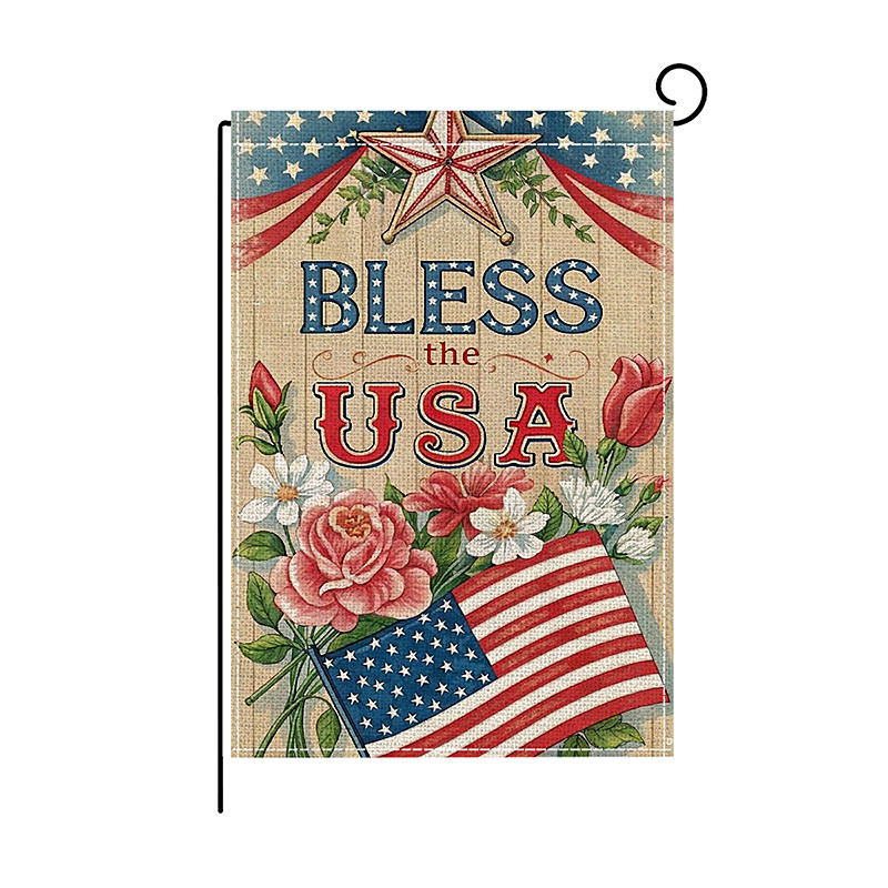 4th of July Independence Day Garden Flag 12 x 18 Inch Yard Flags, Veteran's Day Memorial Day Small Garden Flags for Outside, Outdoor Flags, Holiday Garden Flags for All Seasons